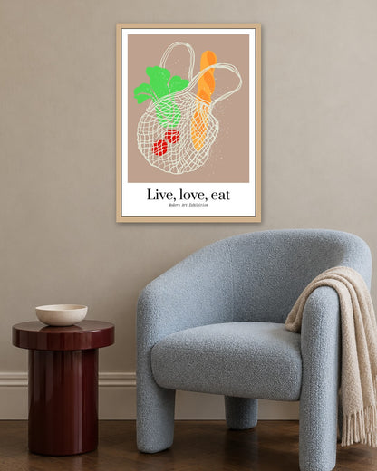 SENT Studio - Cravings Poster No. 8 - oak frame in a room