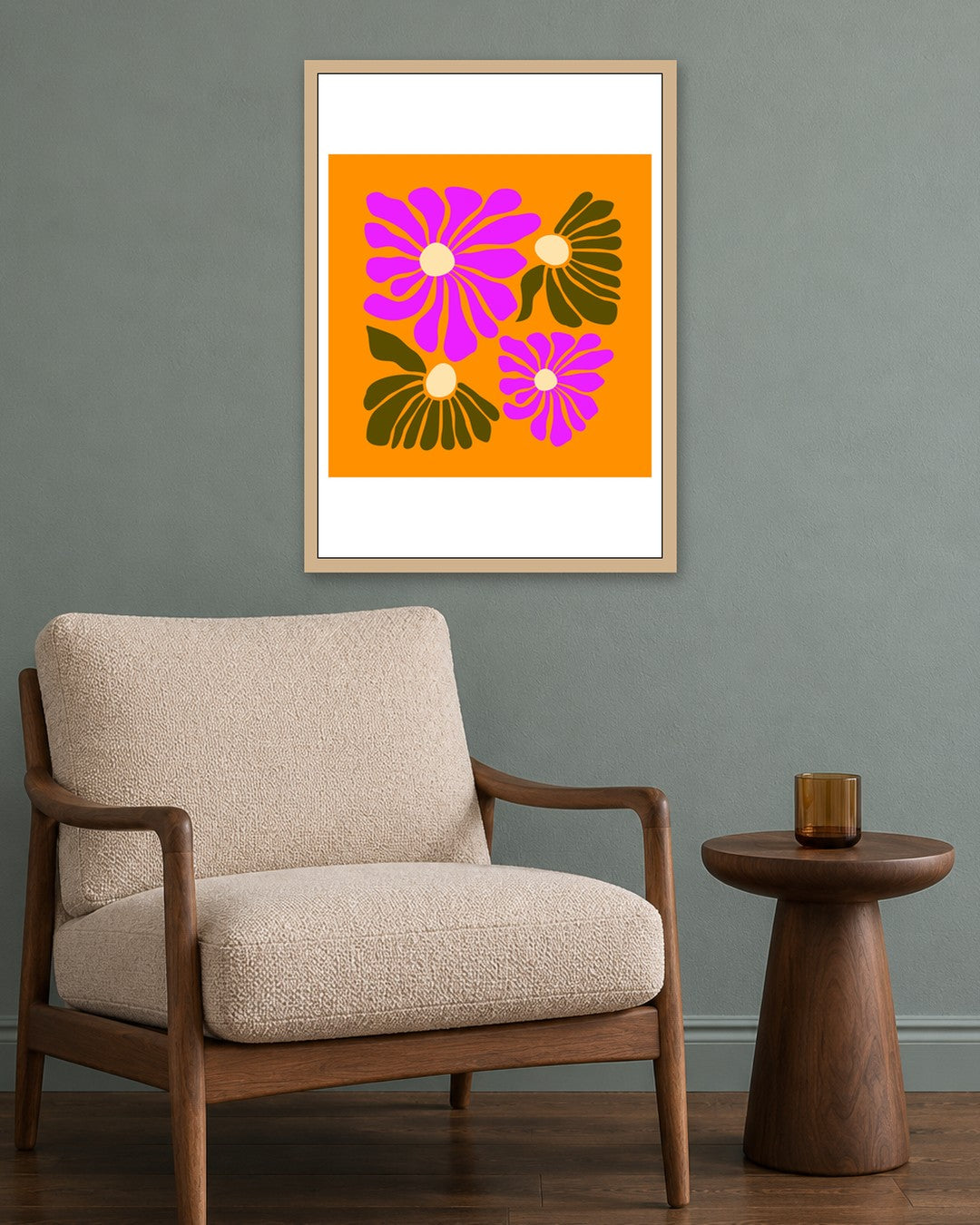 SENT Studio - Artistic Poster No. 17 - oak frame in a room