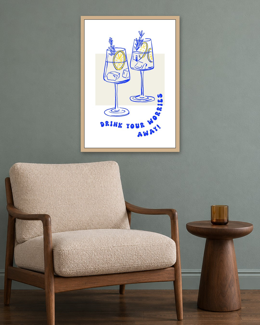 SENT Studio - Cravings Poster No. 33 - oak frame in a room