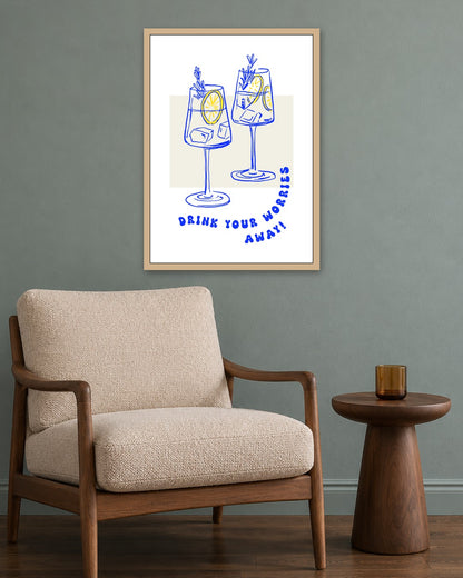 SENT Studio - Cravings Poster No. 33 - oak frame in a room