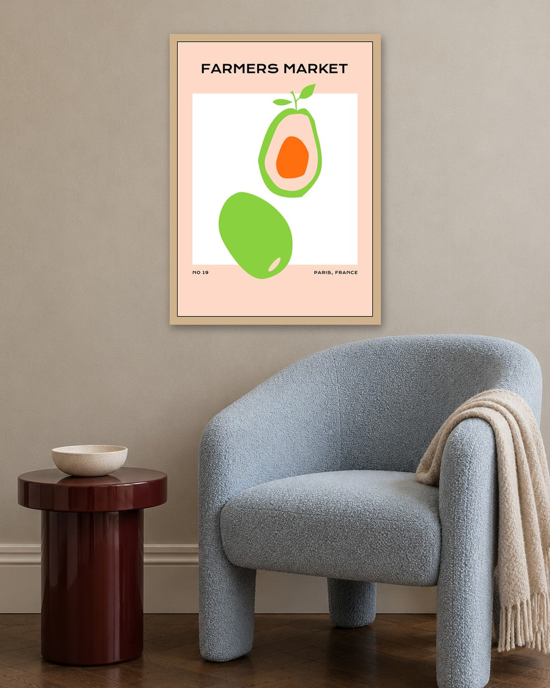 SENT Studio - Abstract Poster No. 53 - oak frame in a room