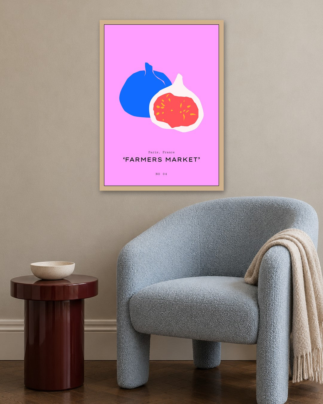 SENT Studio - Abstract Poster No. 18 - oak frame in a room