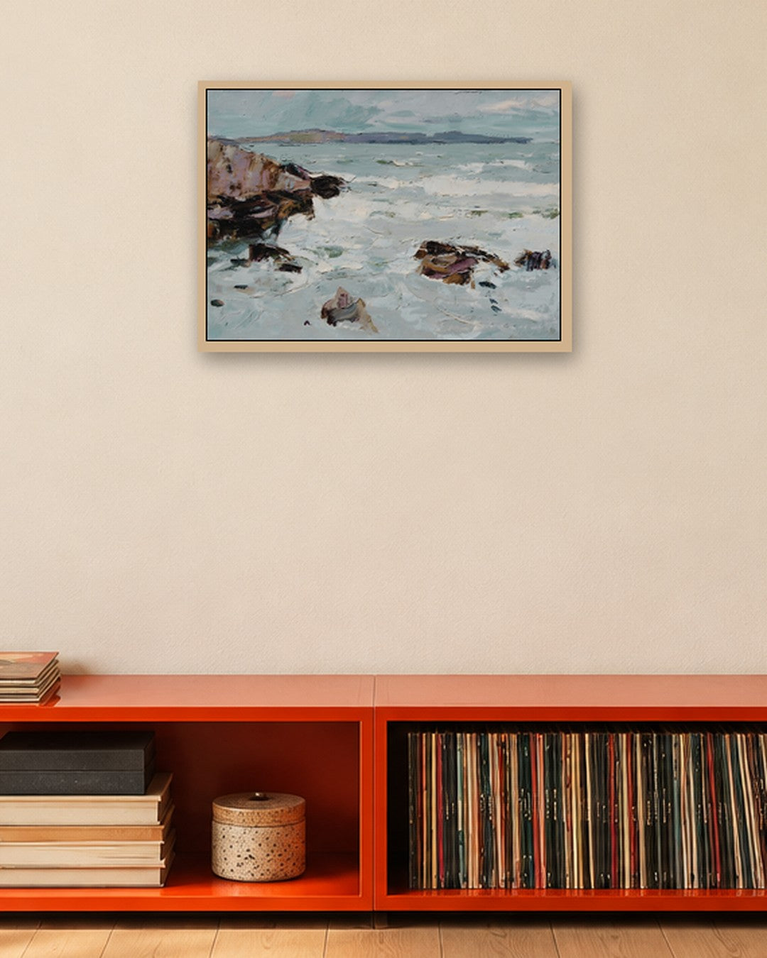 Coastal Rocks - oak frame in a room