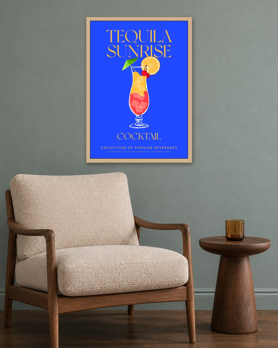 SENT Studio - Cocktail Poster No. 23 - oak frame in a room