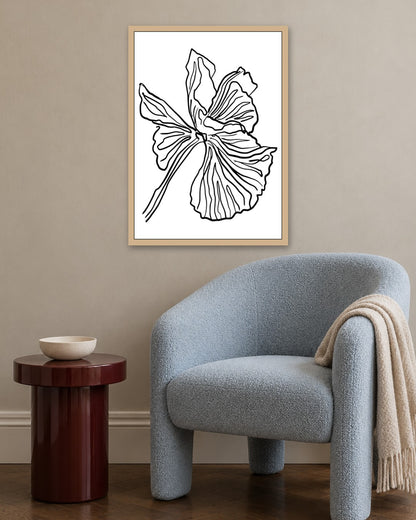 SENT Studio - Blooming Flowers Poster No. 26 - oak frame in a room