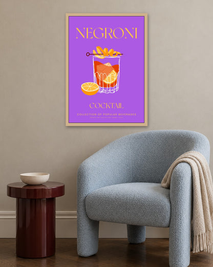 SENT Studio - Cocktail Poster No. 3 - oak frame in a room
