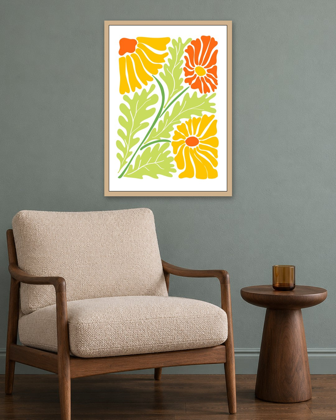 SENT Studio - Organic Cut-out No. 5 - oak frame in a room