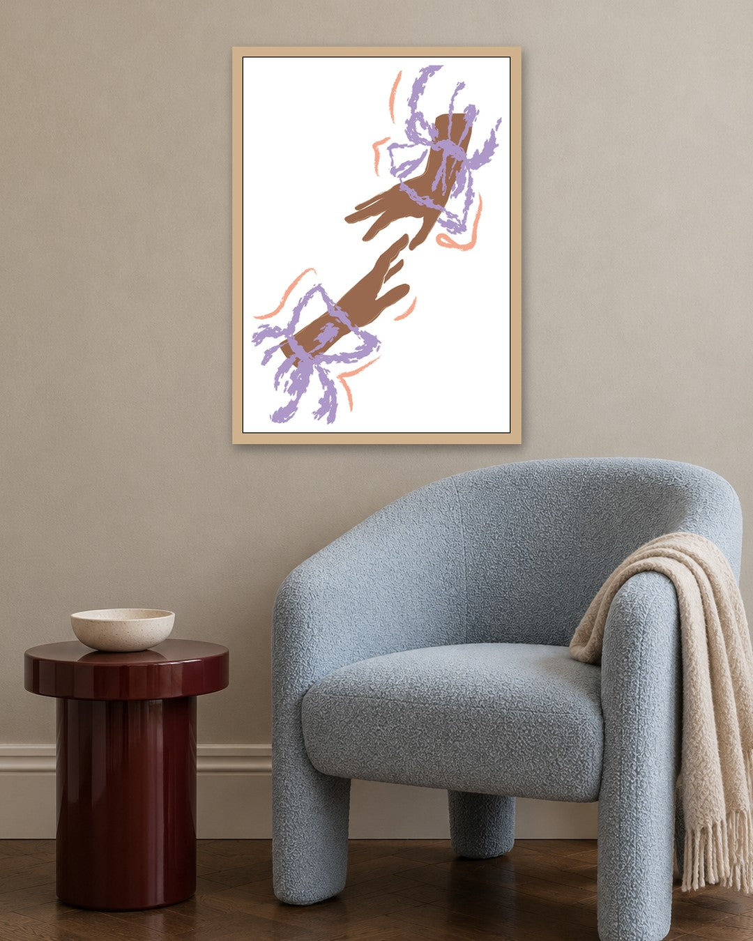 SENT Studio - Blooming Flowers Poster No. 54 - oak frame in a room