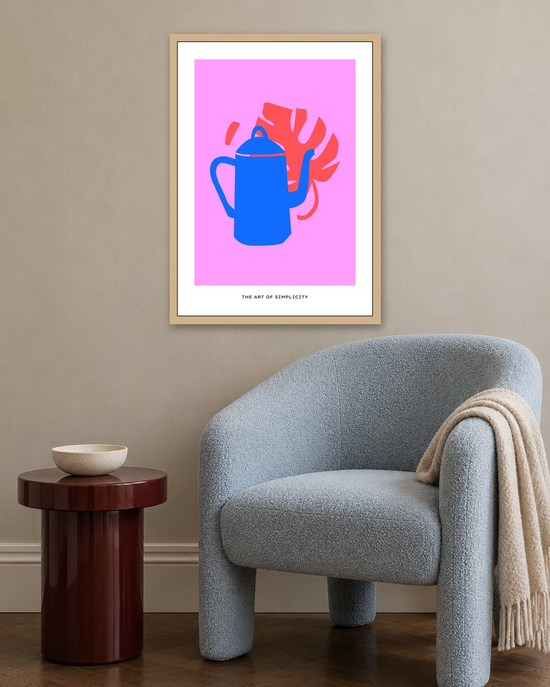 SENT Studio - Abstract Poster No. 15 - oak frame in a room