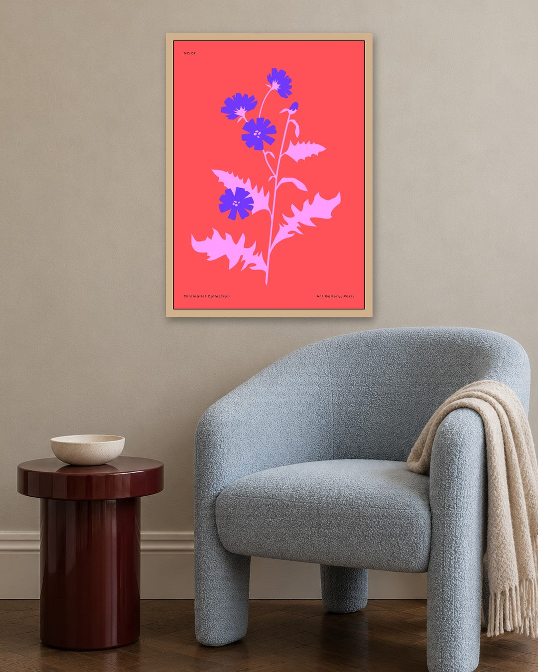 SENT Studio - Abstract Poster No. 30 - oak frame in a room