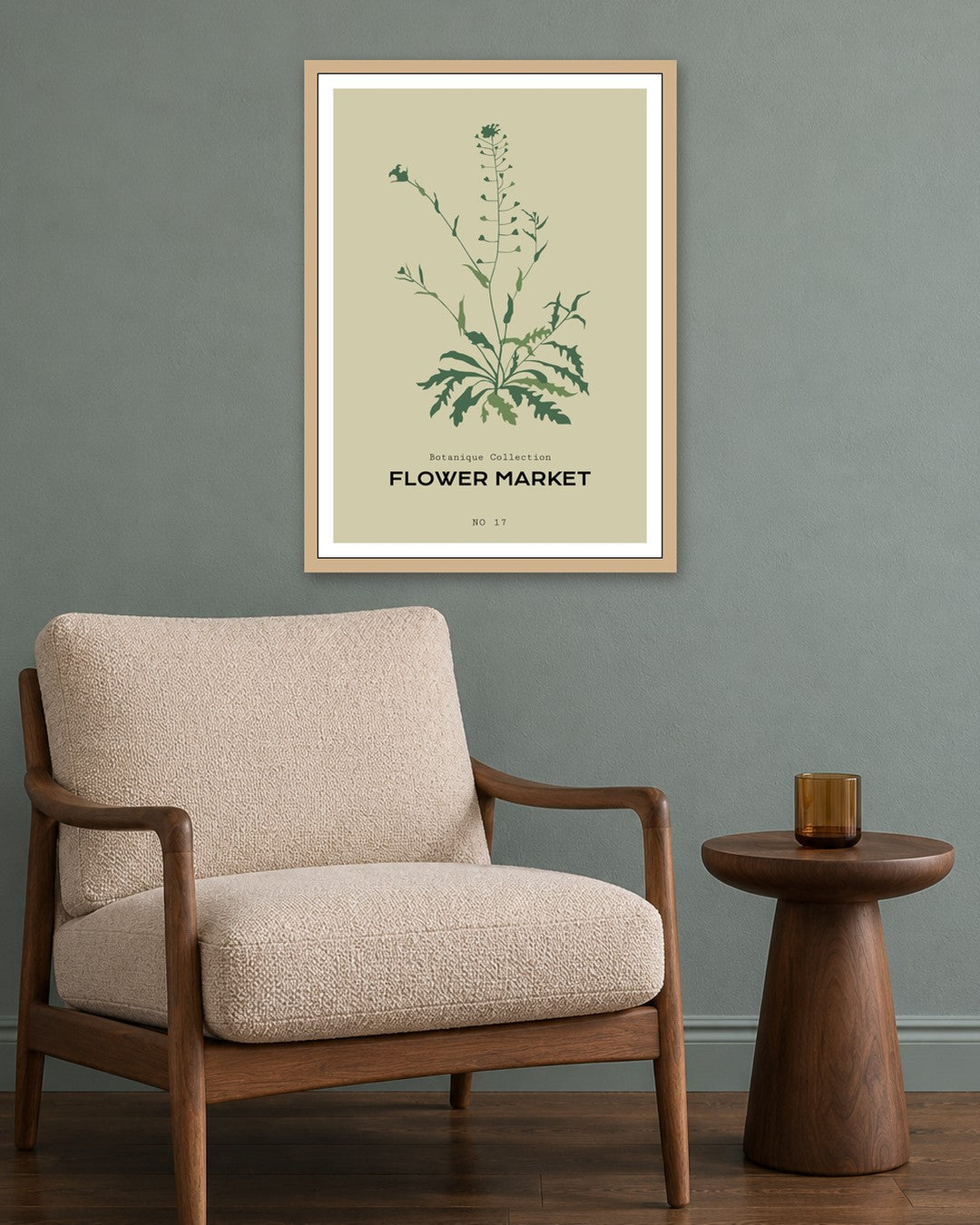 SENT Studio - Botanical Poster No. 8 - oak frame in a room