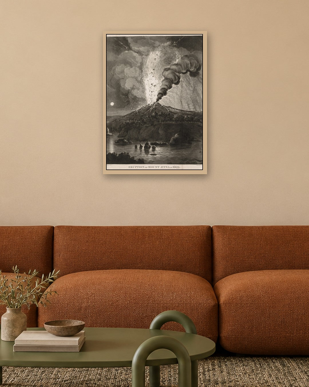 Thomas Sutherland - Eruption of Mount Aetna in 1669 - oak frame in a room
