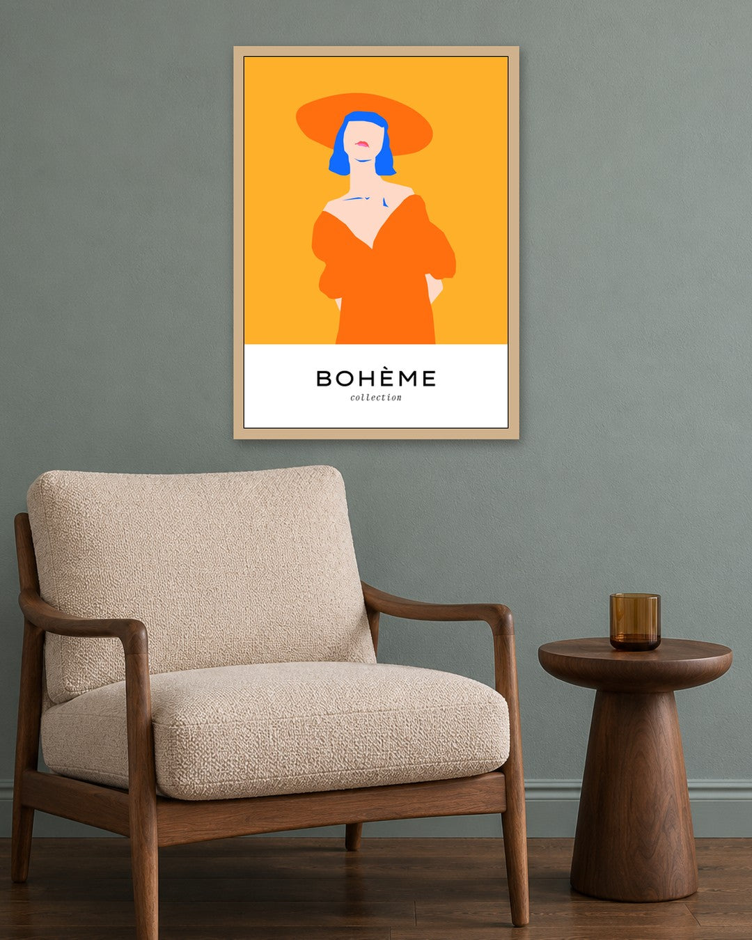 SENT Studio - Abstract Poster No. 20 - oak frame in a room