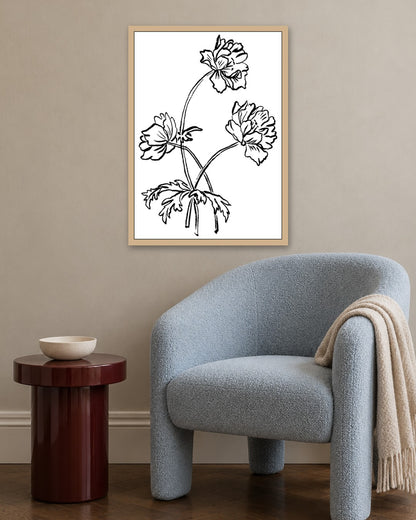 SENT Studio - Blooming Flowers Poster No. 10 - oak frame in a room