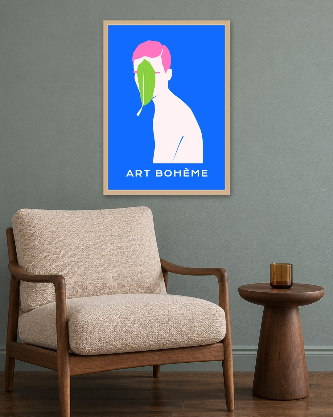 SENT Studio - Abstract Poster No. 48 - oak frame in a room