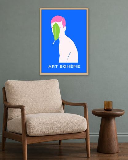 SENT Studio - Abstract Poster No. 48 - oak frame in a room