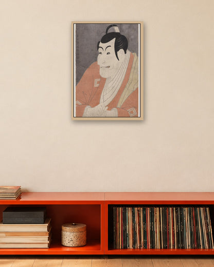 Tōshūsai Sharaku - Ichikawa Ebizō IV (Danjurō) as Takemura Sadanoshin in The Loving Wife's Parti-Colored Reins - oak frame in a room