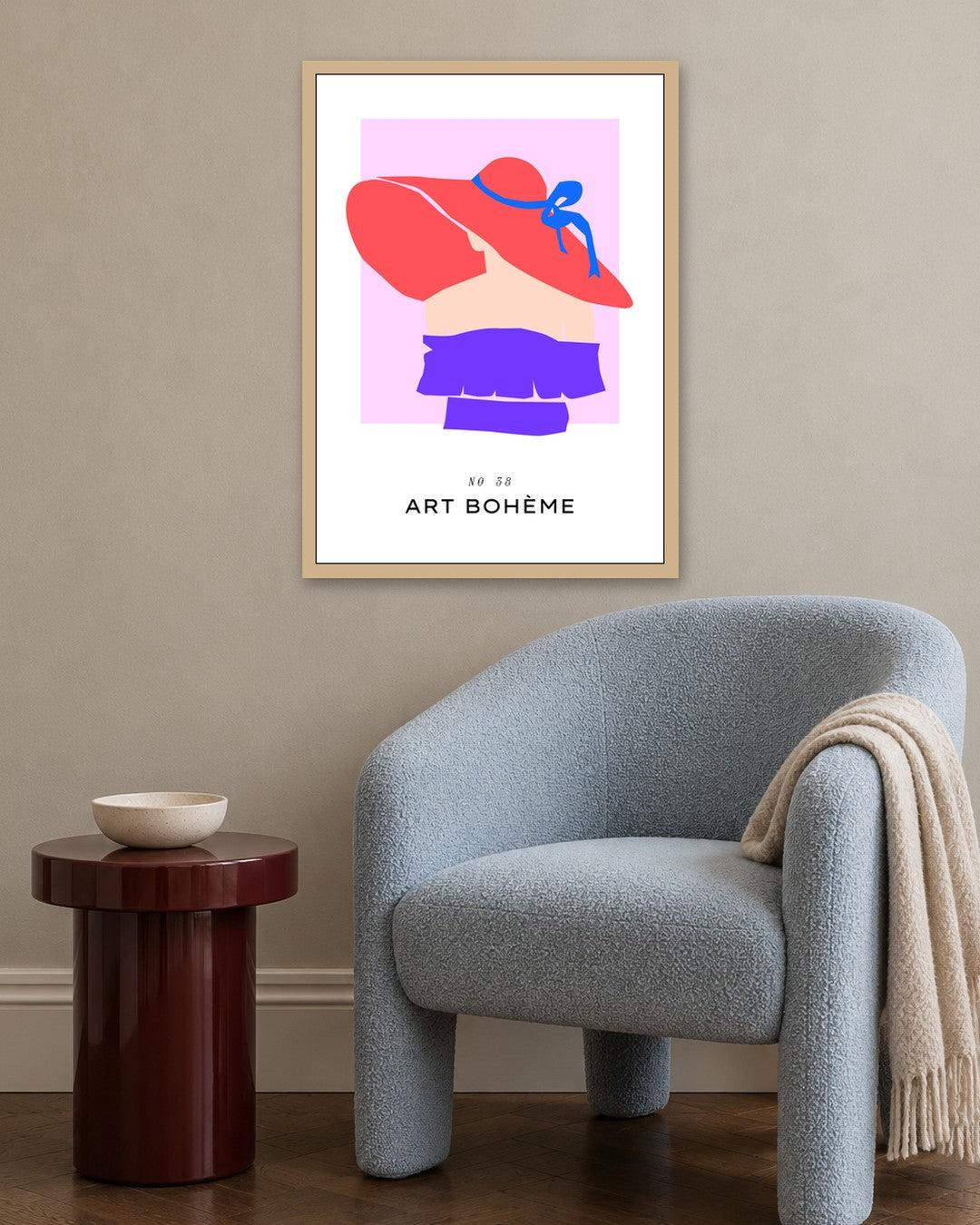 SENT Studio - Abstract Poster No. 55 - oak frame in a room