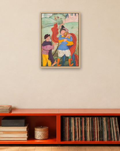 Renaissance Masters - The Embrace in the Meadow - oak frame in a room