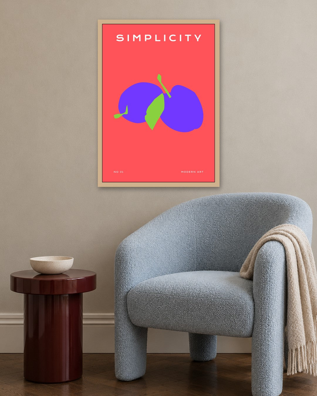 SENT Studio - Abstract Poster No. 63 - oak frame in a room