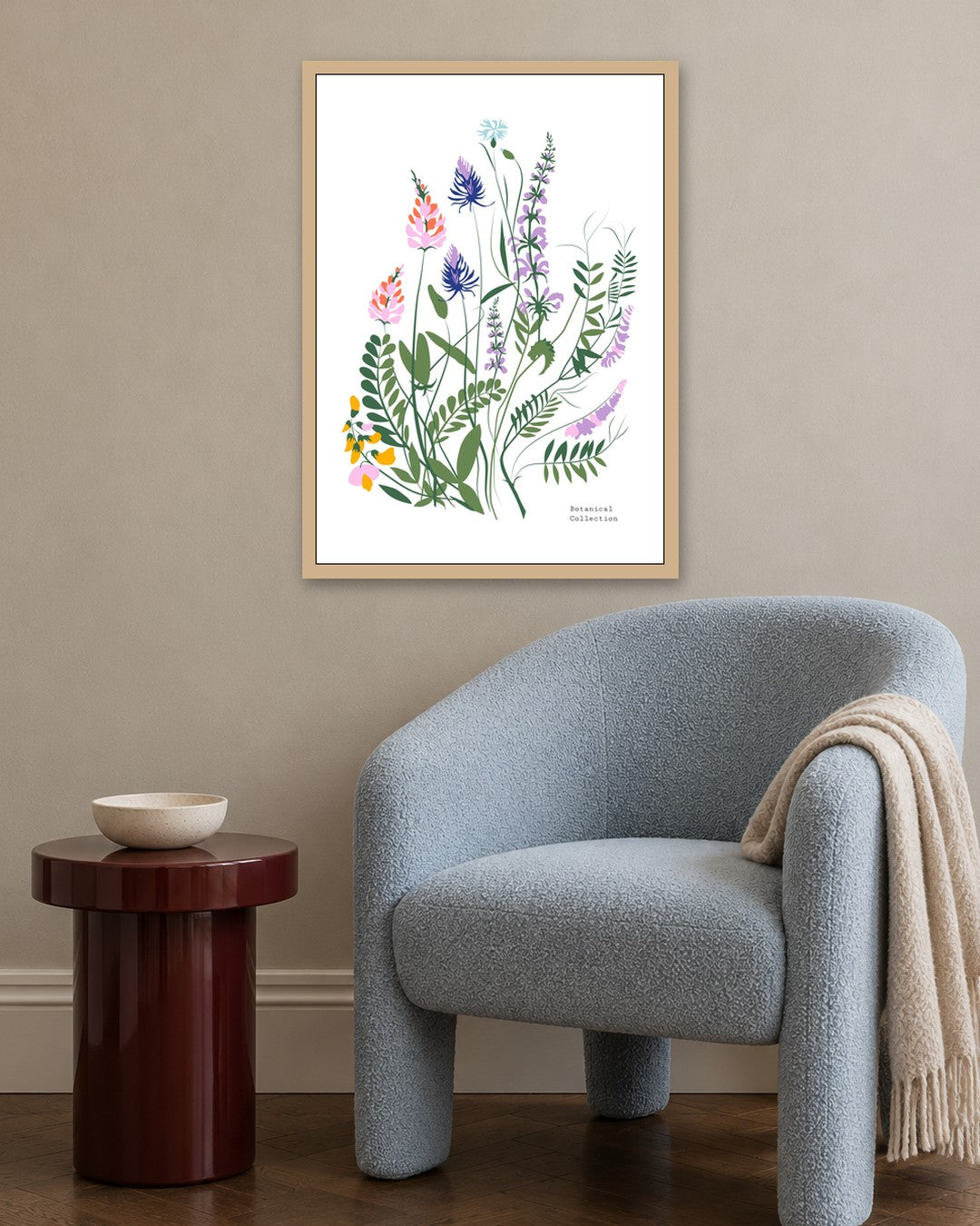 SENT Studio - Botanical Poster No. 19 - oak frame in a room