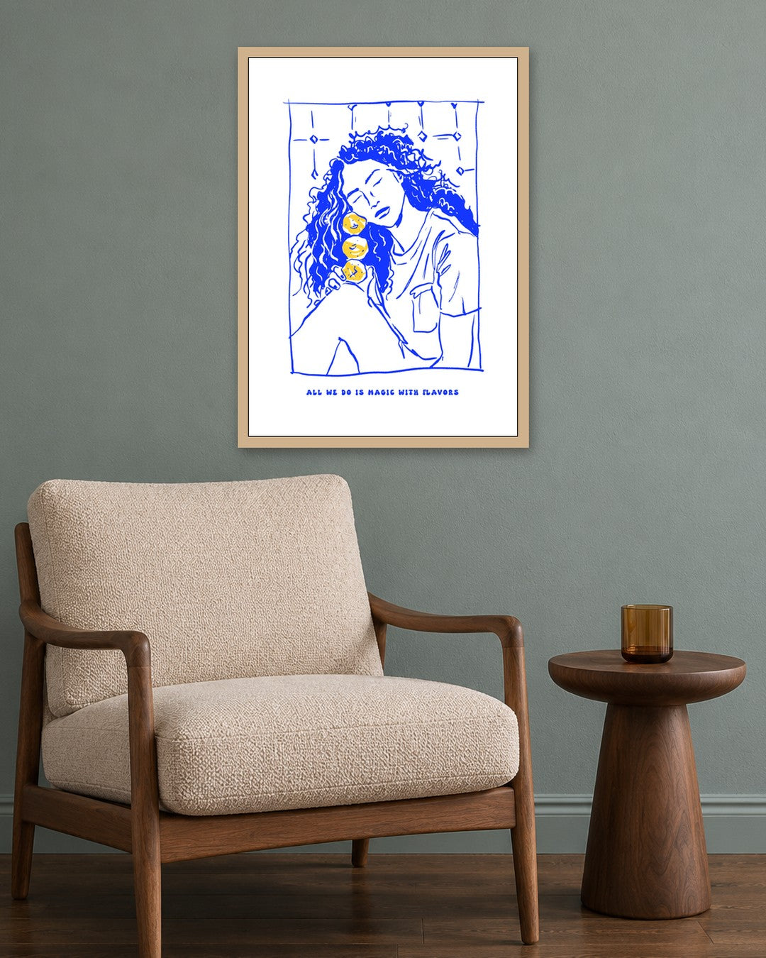 SENT Studio - Cravings Poster No. 55 - oak frame in a room