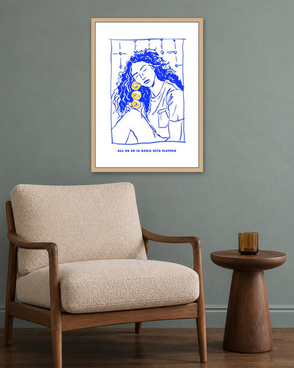SENT Studio - Cravings Poster No. 55 - oak frame in a room