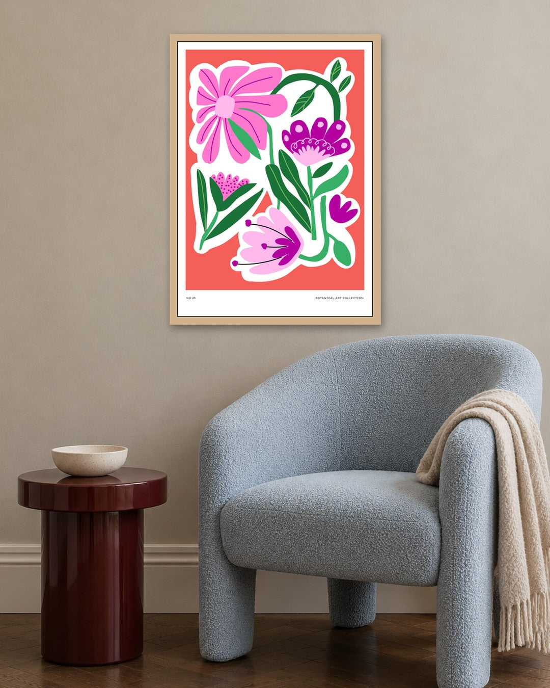 SENT Studio - Aesthetic Poster No. 29 - oak frame in a room