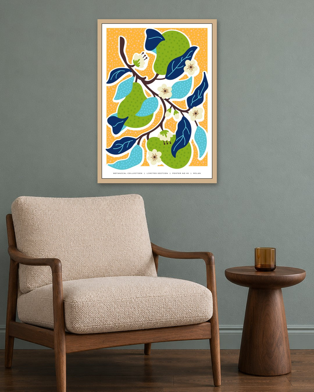 SENT Studio - Aesthetic Poster No. 45 - oak frame in a room