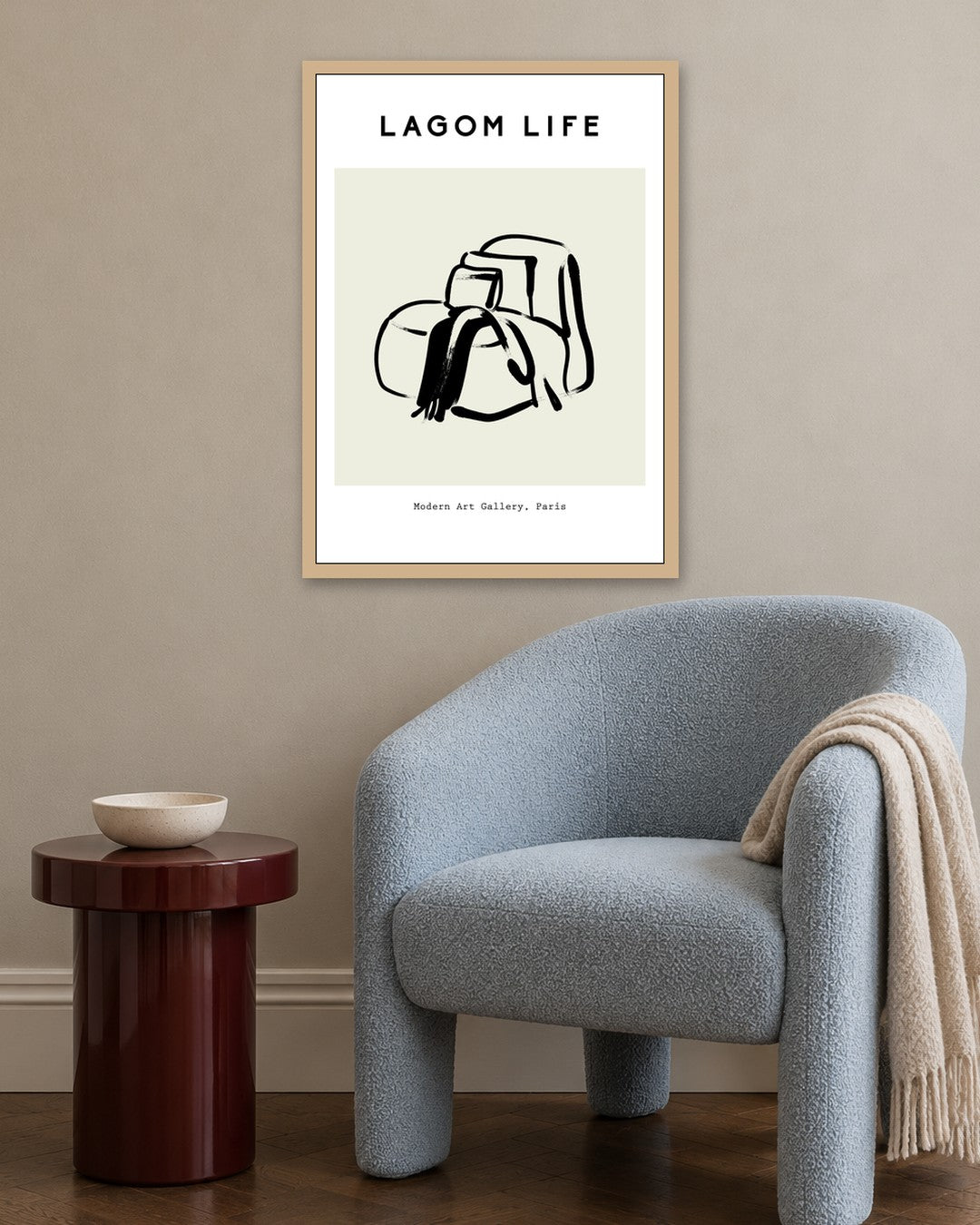 SENT Studio - Bohemian Poster No. 44 - oak frame in a room