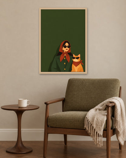 Paige Hilton - Matching Shades - oak frame in a room