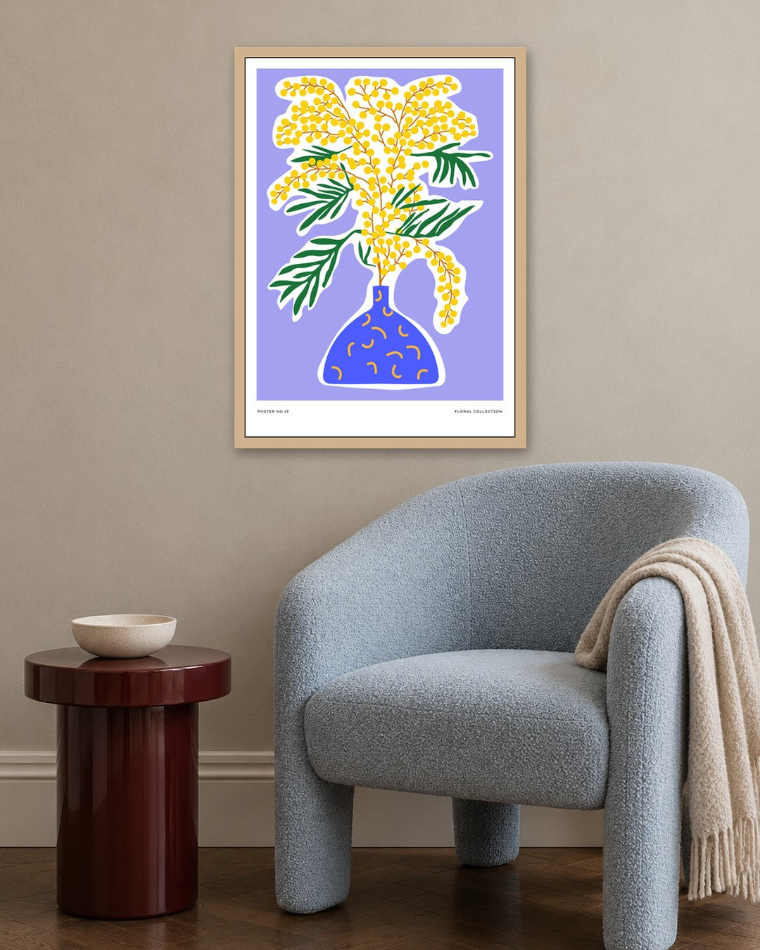 SENT Studio - Aesthetic Poster No. 19 - oak frame in a room