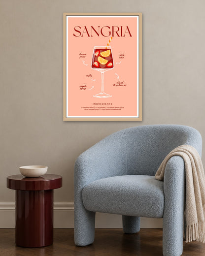 SENT Studio - Cocktail Poster No. 42 - oak frame in a room