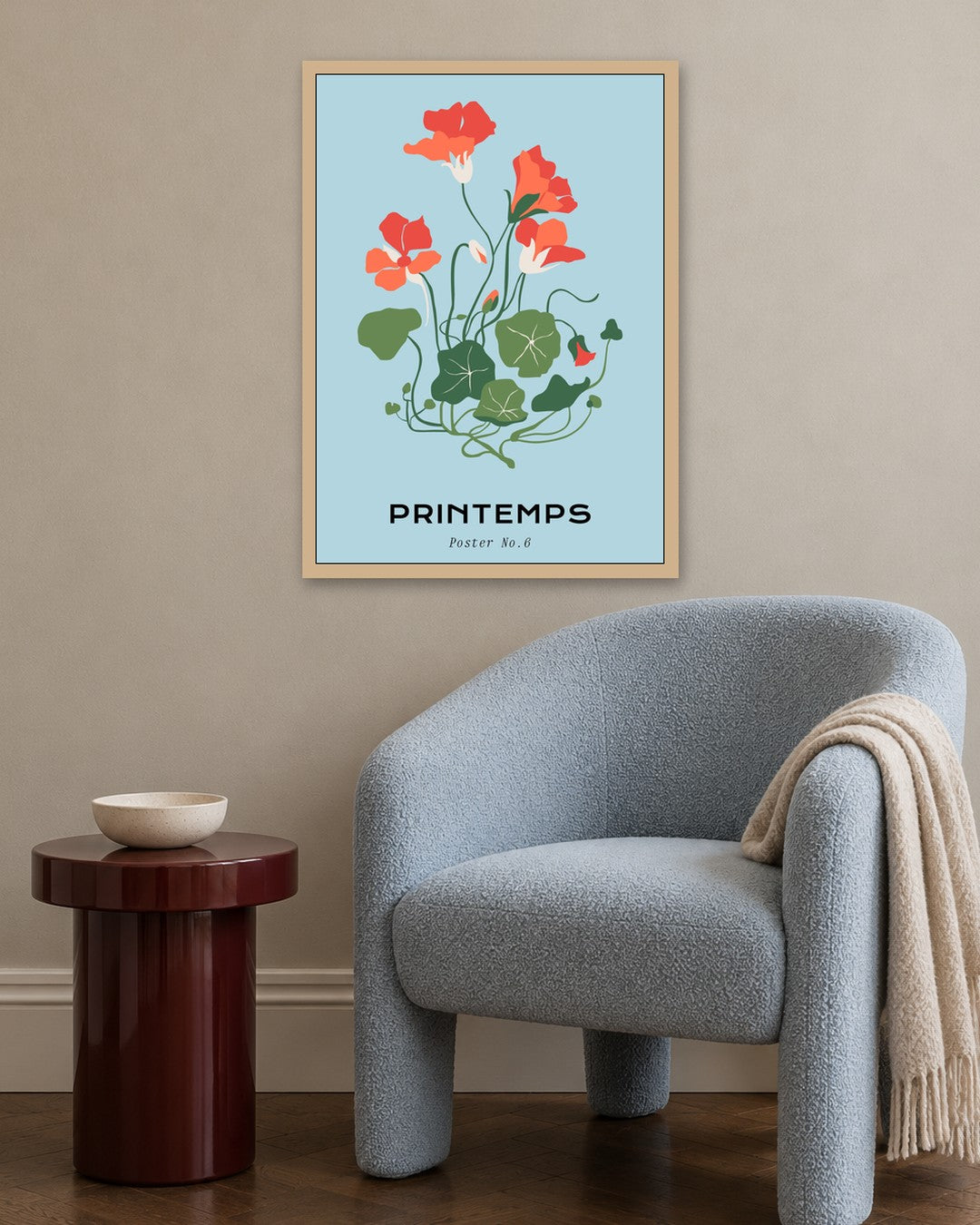 SENT Studio - Botanical Poster No. 27 - oak frame in a room