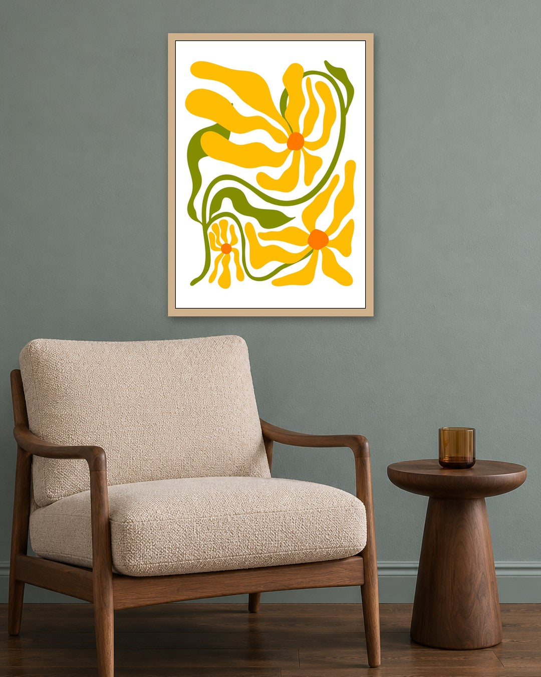 SENT Studio - Organic Cut-out No. 4 - oak frame in a room