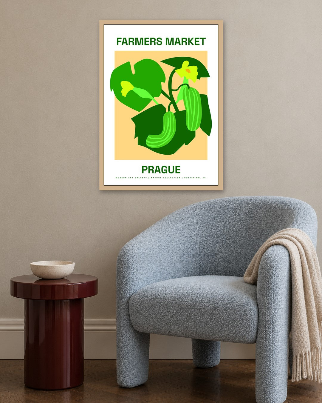 SENT Studio - Artistic Poster No. 34 - oak frame in a room