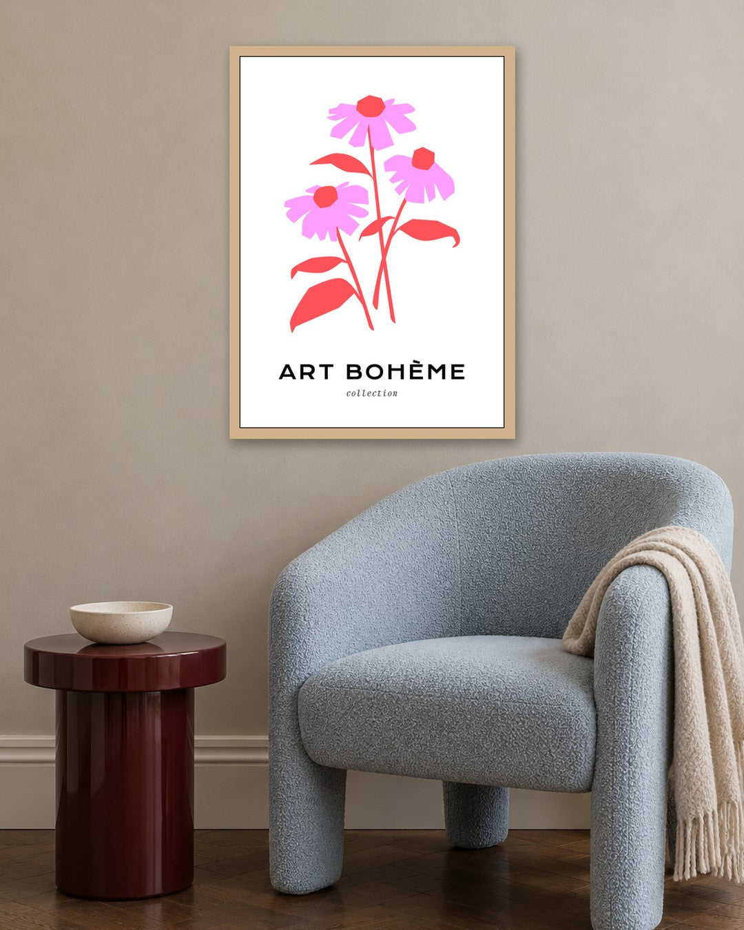 SENT Studio - Abstract Poster No. 43 - oak frame in a room
