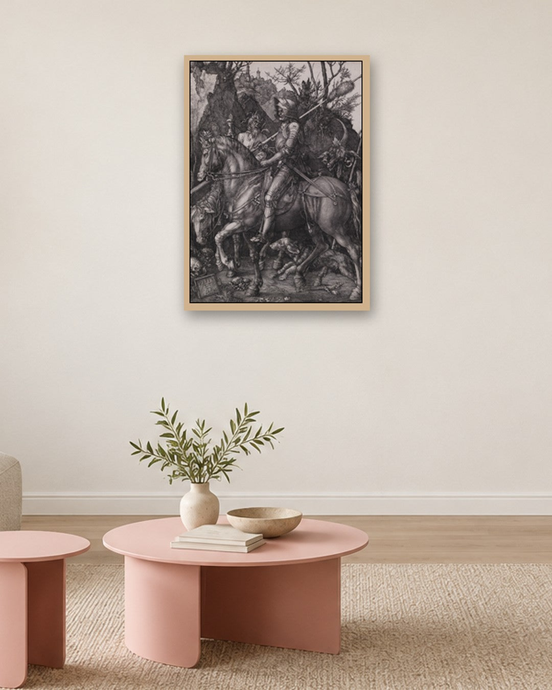 Albrecht Dürer - Knight, Death and the Devil - oak frame in a room