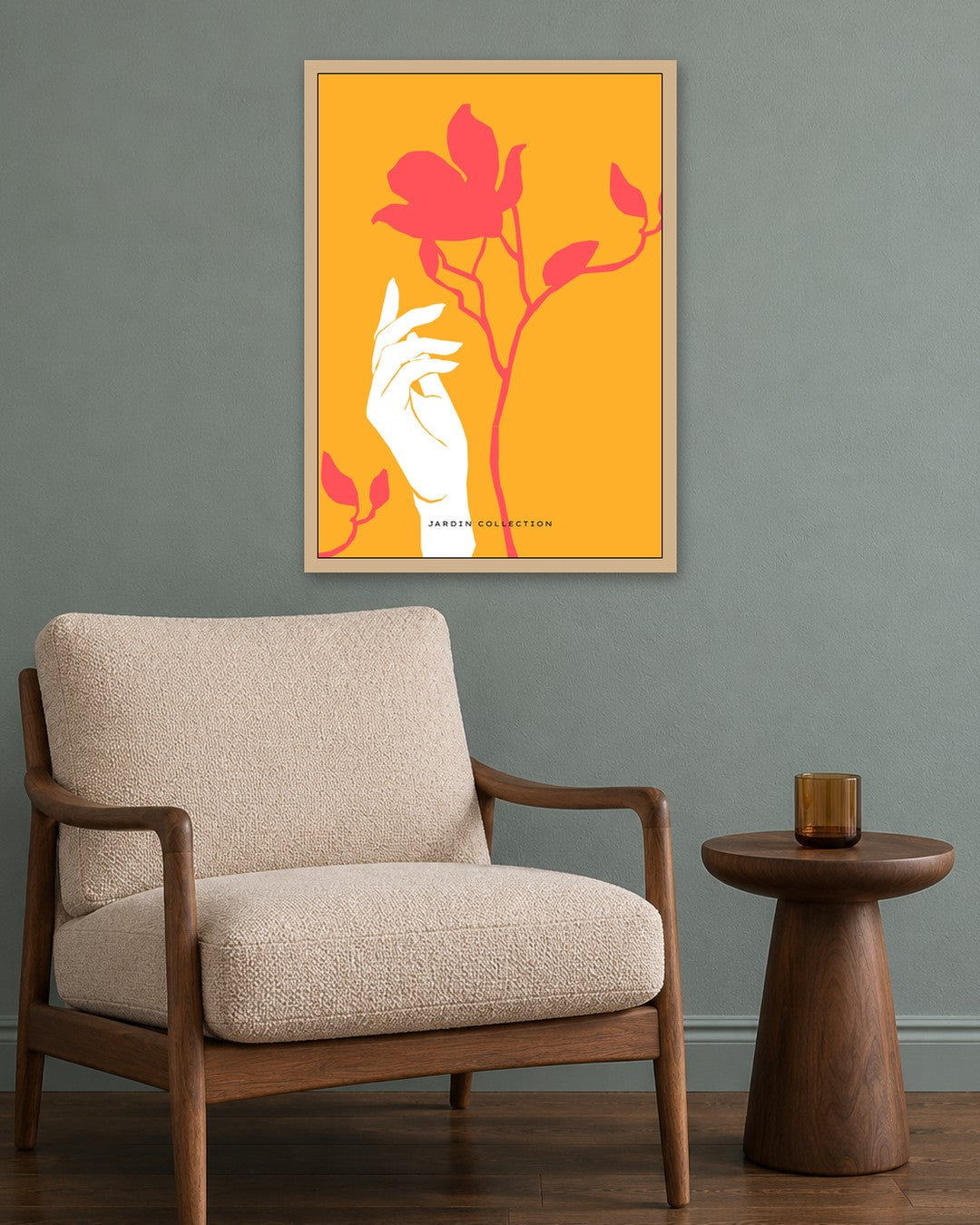SENT Studio - Abstract Poster No. 33 - oak frame in a room