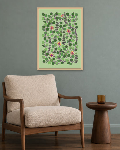 SENT Studio - Flower Poster No. 9 - oak frame in a room