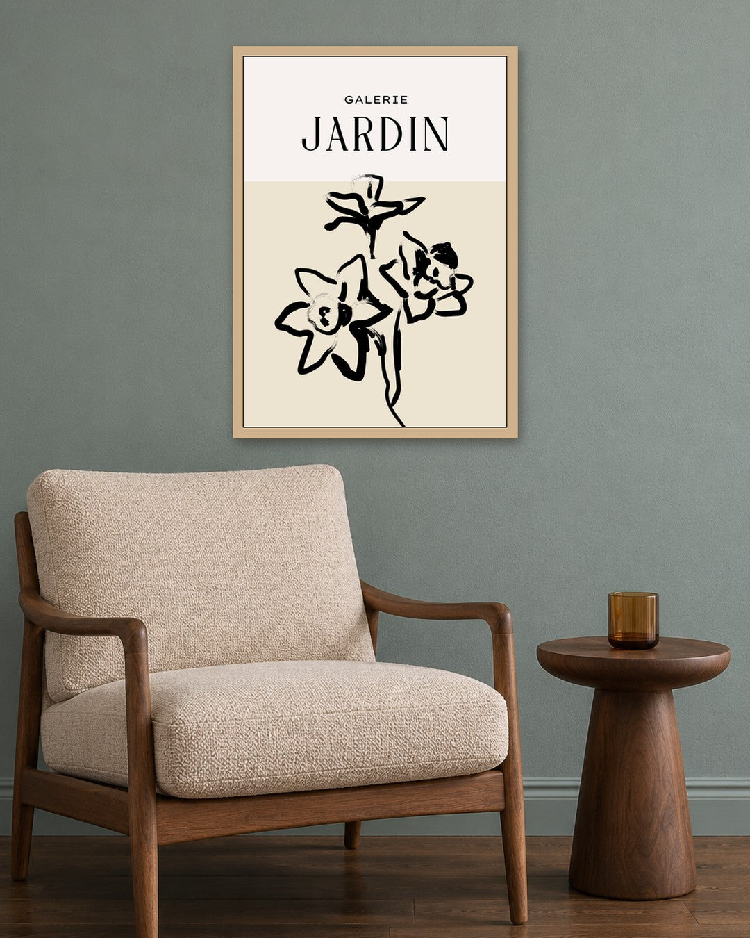 SENT Studio - Bohemian Poster No. 71 - oak frame in a room