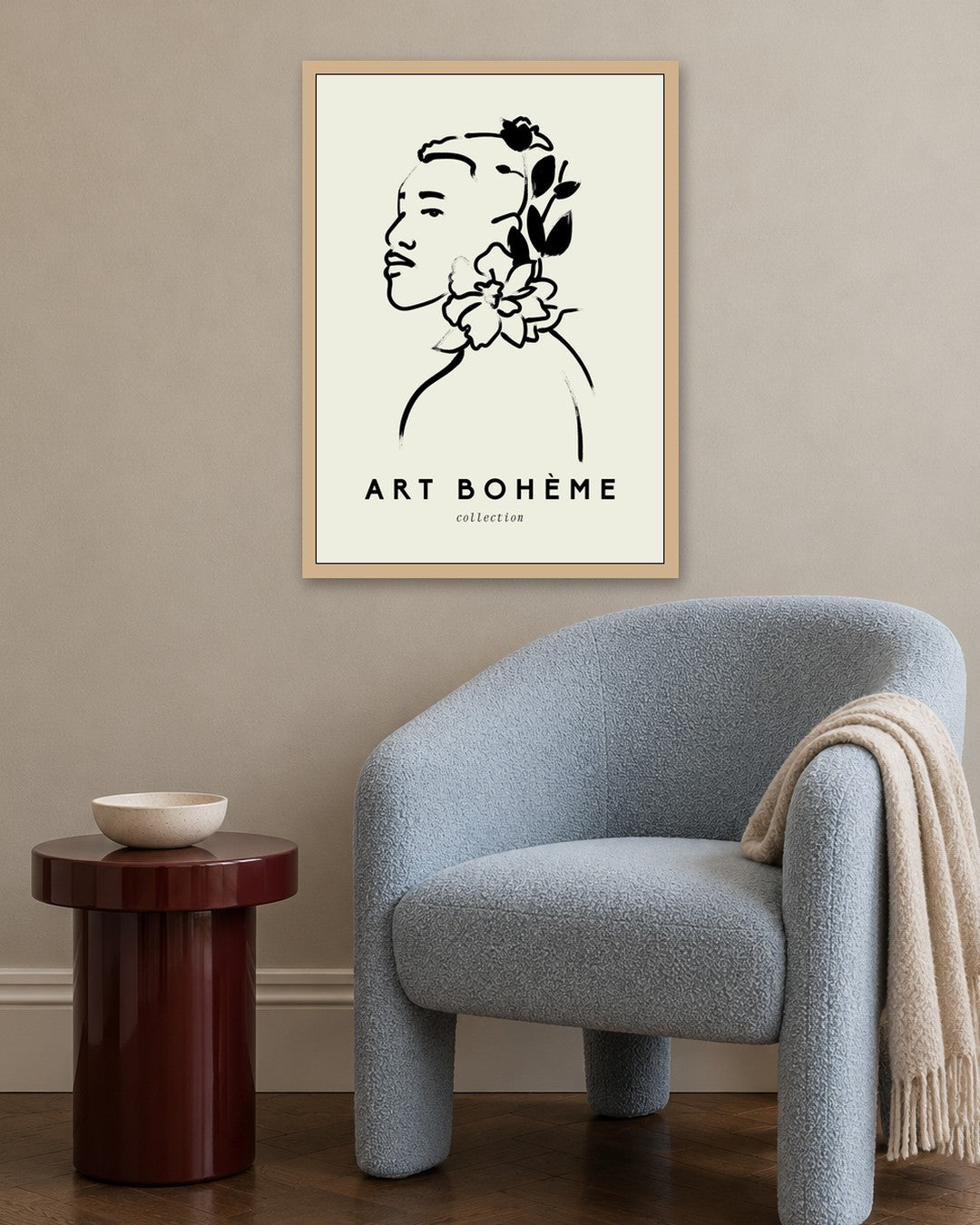SENT Studio - Bohemian Poster No. 25 - oak frame in a room