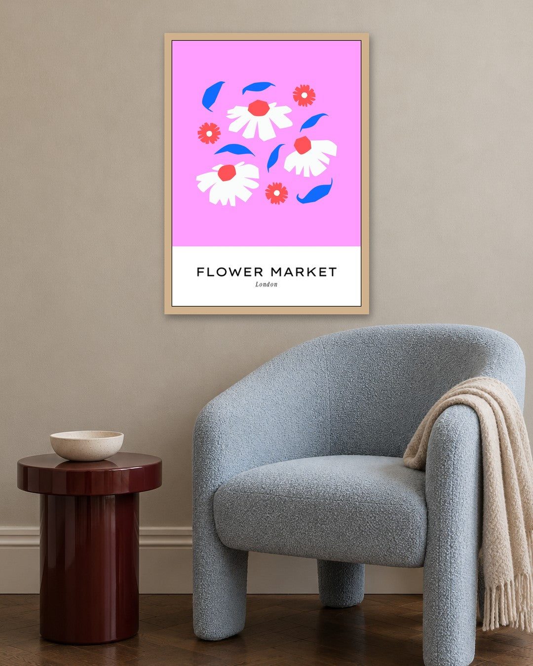 SENT Studio - Abstract Poster No. 60 - oak frame in a room