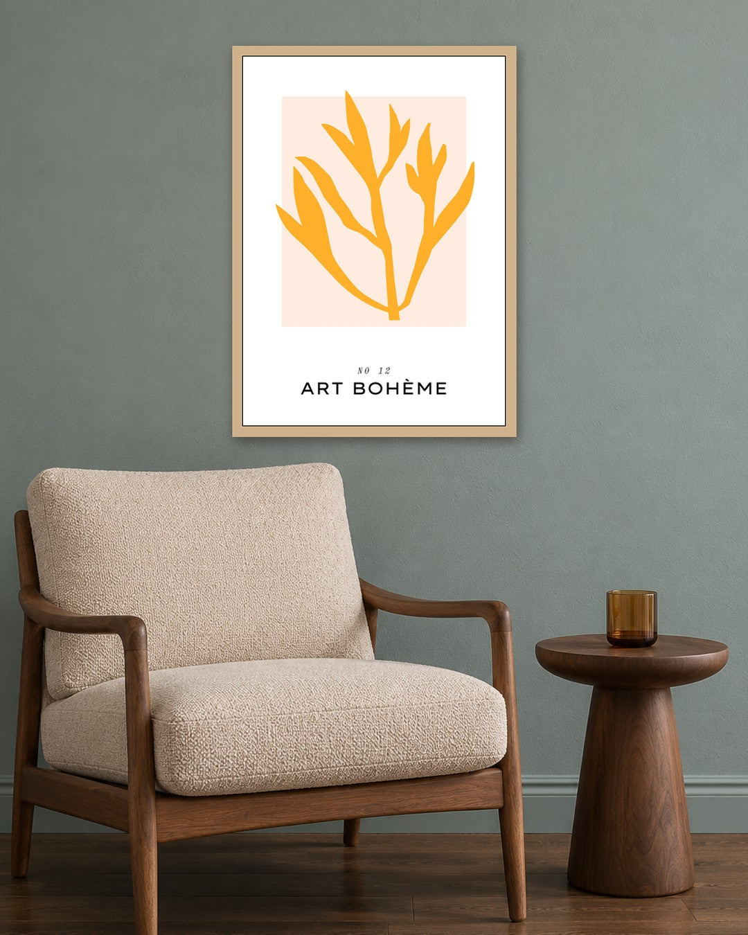 SENT Studio - Abstract Poster No. 19 - oak frame in a room