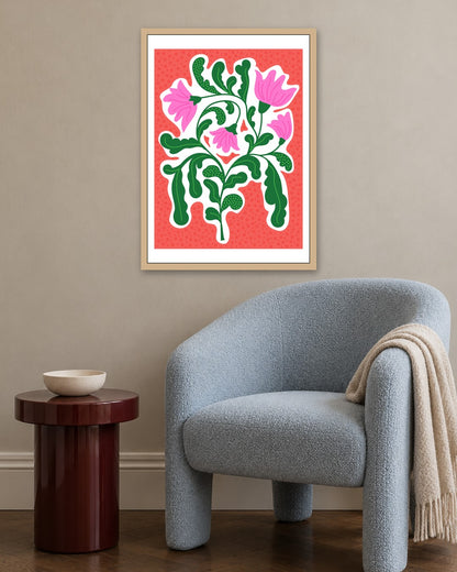 SENT Studio - Aesthetic Poster No. 34 - oak frame in a room