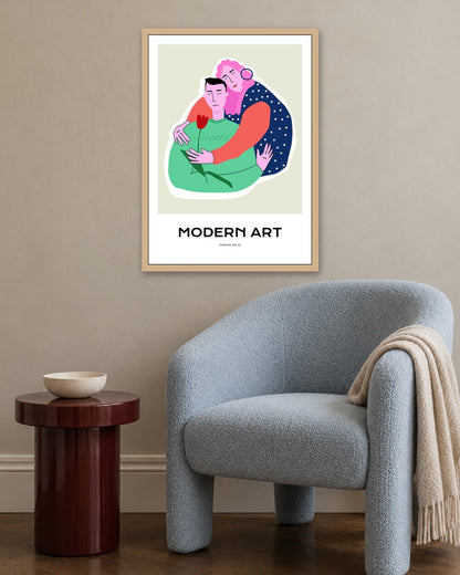 SENT Studio - Aesthetic Poster No. 12 - oak frame in a room