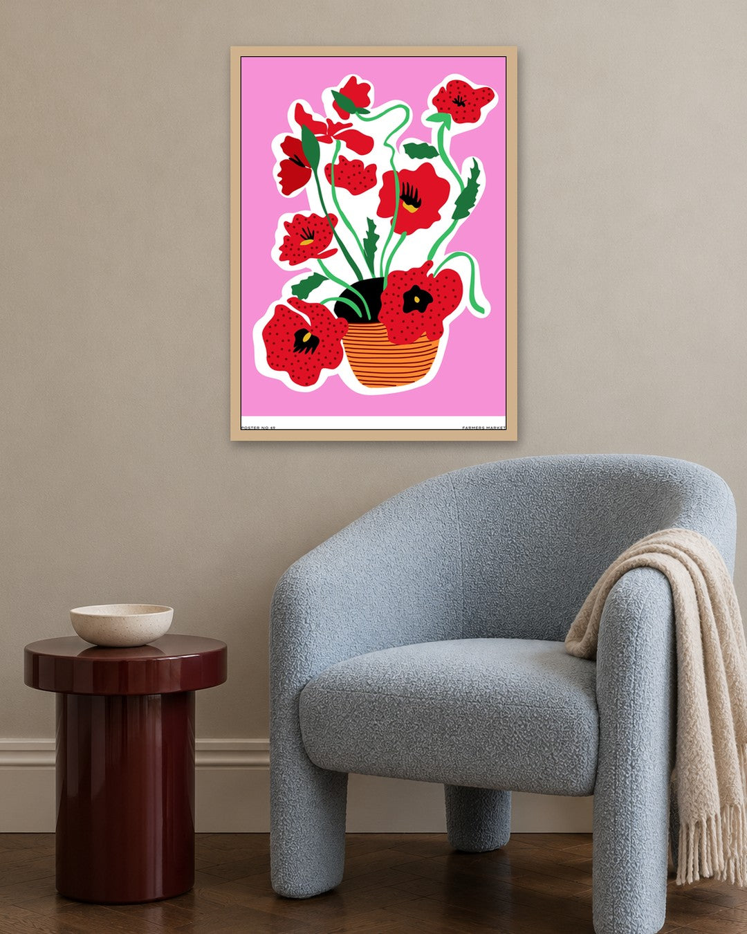 SENT Studio - Aesthetic Poster No. 49 - oak frame in a room