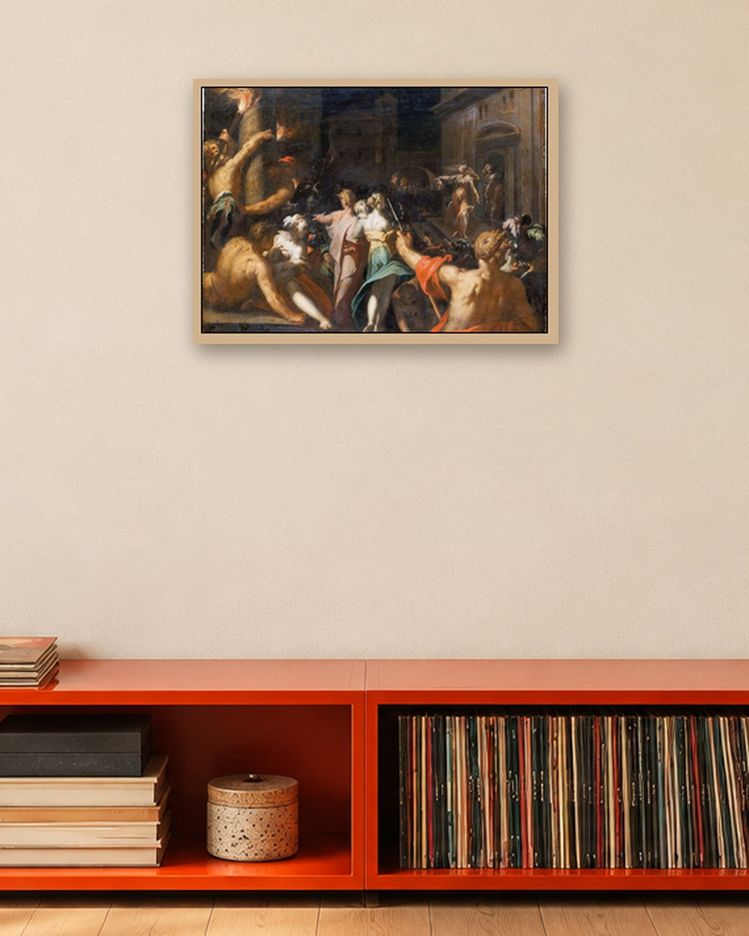 Renaissance Masters - The Battle of the Centaurs - oak frame in a room
