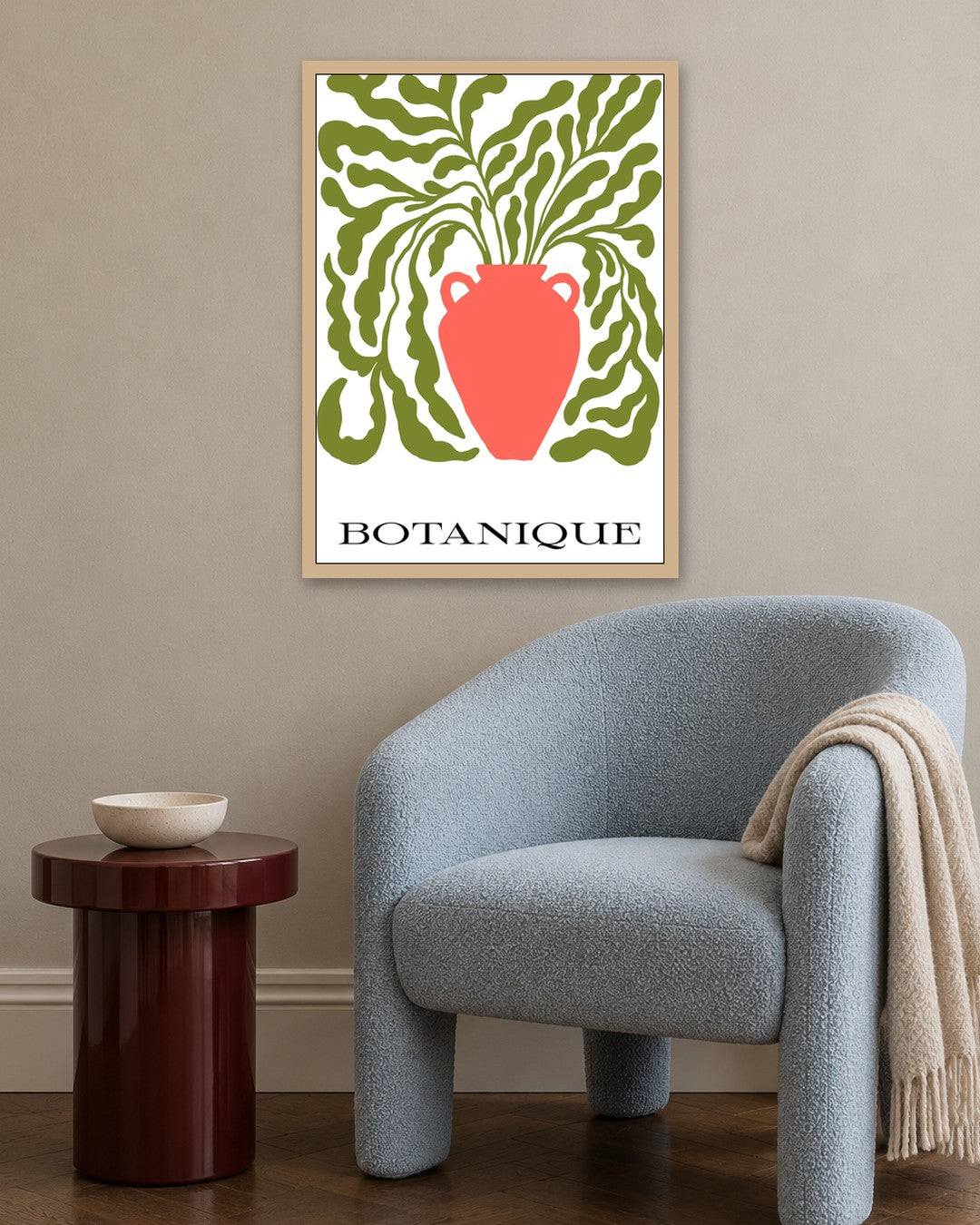 SENT Studio - Blooming Flowers Poster No. 20 - oak frame in a room