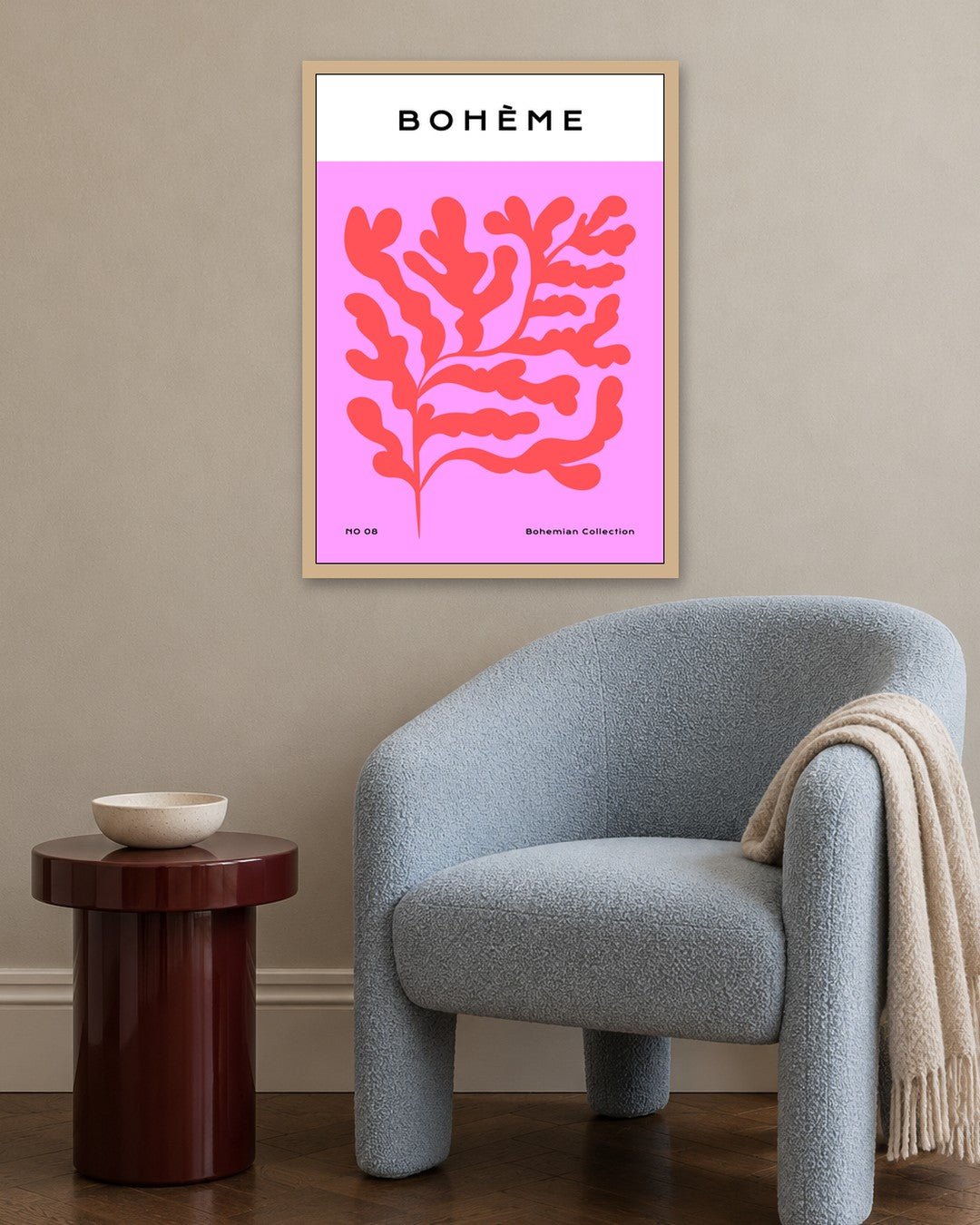 SENT Studio - Abstract Poster No. 9 - oak frame in a room